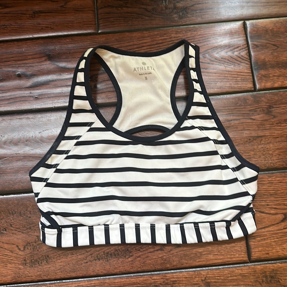 Athleta striped sports bra size small